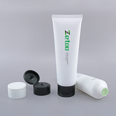 40mm Diameter Skincare Tube Packaging Round Lotion Tube Packaging White With Matt Flip Top Caps
