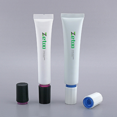 White Essential Oil Tube Packaging 10ml - 30ml Eye Cream Tube With Two Color Matt Screw Caps