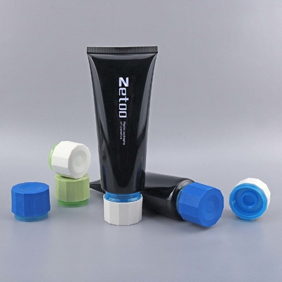 70ml - 180ml Skincare Tube Packaging Black Empty Lotion Tubes With Leather Texture Screw Caps