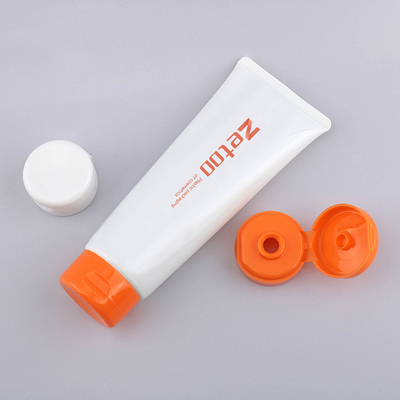 Customized Skincare Tube Packaging PE / ABL Empty Plastic Lotion Tubes With Glossy Flip Top Caps