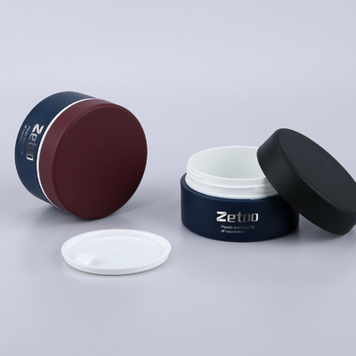 Soft Touch Cosmetic Cream Container Two Color Custom Plastic Jar 50ml With Matt Cap