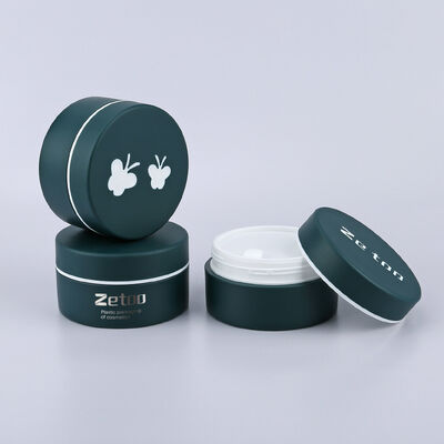 Hũ kem PP 100ml Tròn Tùy chỉnh Hũ kem Xanh lá / Đỏ với Nắp họa tiết Bướm