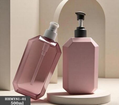 Goede prijs Op maat gemaakte plastic luxe shampoo flessen 500 ml PET fles online