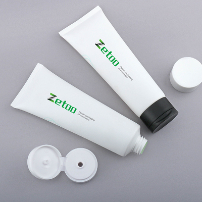 40mm Diameter Skincare Tube Packaging Round Lotion Tube Packaging White With Matt Flip Top Caps