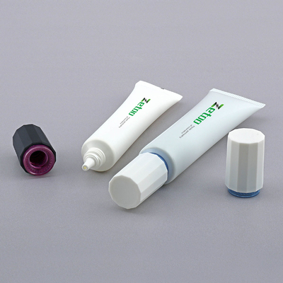 White Essential Oil Tube Packaging 10ml - 30ml Eye Cream Tube With Two Color Matt Screw Caps