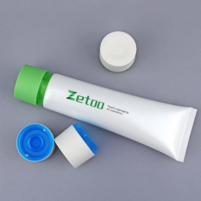PE Empty Lotion Squeeze Tubes White Cosmetic Soft Tube Round With Matt Screw Caps