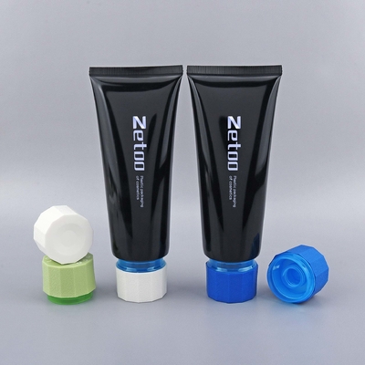 70ml - 180ml Skincare Tube Packaging Black Empty Lotion Tubes With Leather Texture Screw Caps