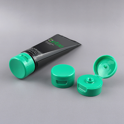 Black Skincare Tube Packaging 70ml - 180ml Facial Cleanser Tube With Glossy Flip Top Caps