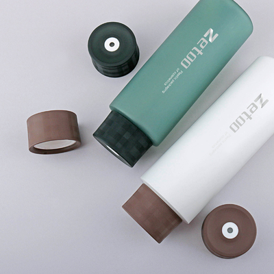Green / White Plastic Cosmetic Bottle PE Beauty Product Containers