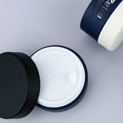 Soft Touch Cosmetic Cream Container Two Color Custom Plastic Jar 50ml With Matt Cap