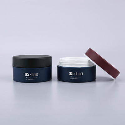 Soft Touch Cosmetic Cream Container Two Color Custom Plastic Jar 50ml With Matt Cap