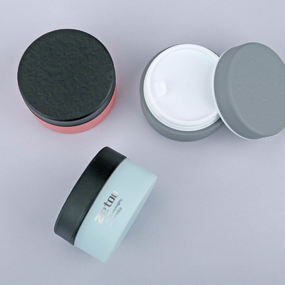 50ml Customized Cosmetic Jar Soft Touch Plastic Cosmetic Cream Jar Two Color With Stone Texture Cap