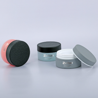 50ml Customized Cosmetic Jar Soft Touch Plastic Cosmetic Cream Jar Two Color With Stone Texture Cap