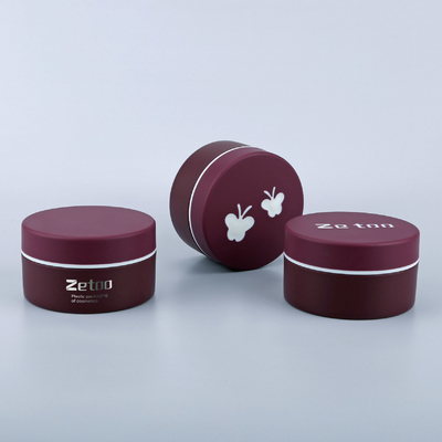 100ml PP Cream Jar Round Custom Cream Jar Green / Red With Butterfly Pattern Cap