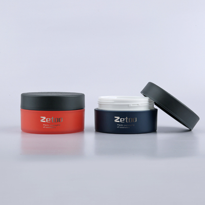 Round 100ml Cosmetic Jar Red Beauty Cream Jar Customized With Stone Texture Cap