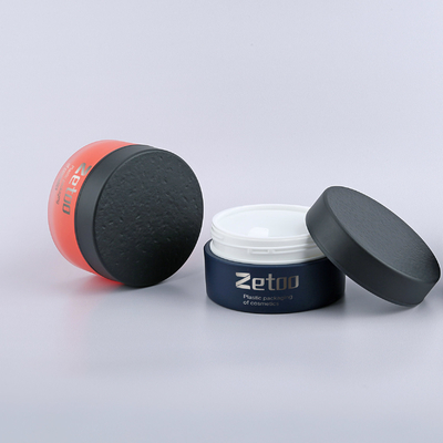 Round 100ml Cosmetic Jar Red Beauty Cream Jar Customized With Stone Texture Cap