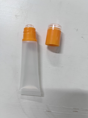 Transparent Lipstick Tube Packaging Silicone Head Plastic Lip Balm Container With Two Color Caps