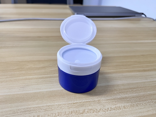 Blue PP Cosmetic Jar Customized Body Cream Jar With Flip Cap