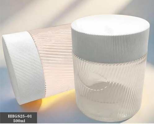 500ml Transparent Cosmetic Jar Customized Body Cream Jar with Srew Cap