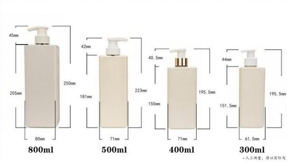 Customized Plastic Bottles 300-800ml PET Square Bottle With Pump