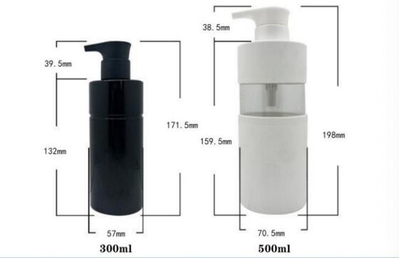 Customized Plastic Luxury Shampoo Bottles 300/500ml PE/PET Double Layer Bottle