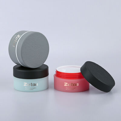 Bom preço Frasco cosmético personalizado de 50ml, toque suave, plástico, para creme cosmético, duas cores, com tampa com textura de pedra on-line