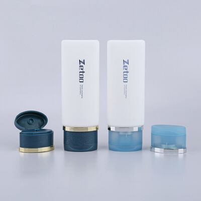 Giá tốt Chai mỹ phẩm nhựa 60ml Nắp lật màu trắng Chai hình bầu dục trực tuyến