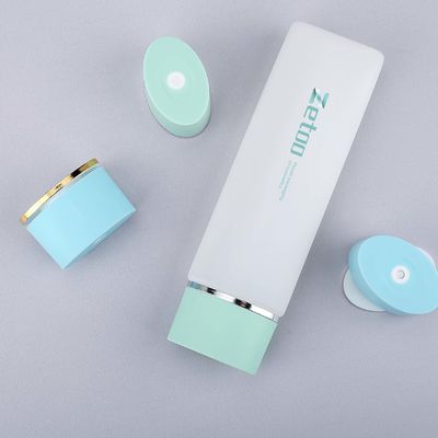 Oval Plastic Cosmetic Bottle PE Custom Cosmetic Bottles With Center Dispensing Cap