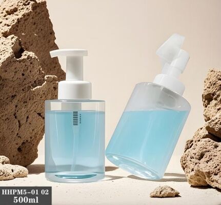 Customized Plastic Cleanser Bottles 500ml PET Bottle with Foam Pump
