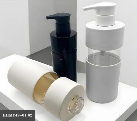 Good price Customized Plastic Luxury Shampoo Bottles 300/500ml PE/PET Double Layer Bottle online