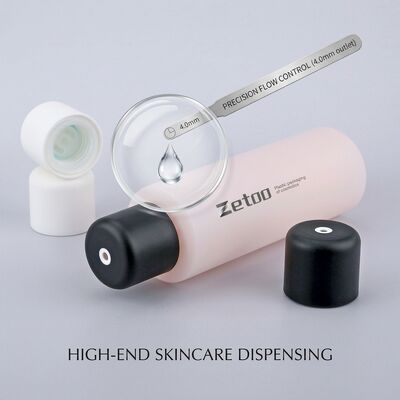 Good price PET 100ml Makeup Remover Bottle Square Center Dispensing Cap Frosted Custom Cosmetic Packaging MR2-100 online